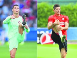 Tanto Cristiano Ronaldo (izquierda) como Robert Lewandowski son referentes en sus selecciones, pero han quedado a deber. AFP /