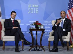 Peña Nieto agradece la voluntad política del gobierno presidente Obama con México. AFP / B. Smialowski