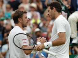 En un partido con dificultades por el clima, Del Potro inició con problemas ante Wawrinka, pero supo imponerse. AFP / A. Dennis