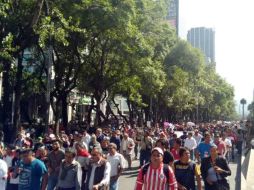 Maestros de la CNTE realizaron un mitin en una de las avenidas importantes de la Ciudad de México. SUN / T. Moreno