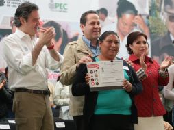 Aurelio Nuño participa en un evento junto a Eruviel Ávila y Rosario Robles en el Estado de México. TWITTER / @aurelionuno