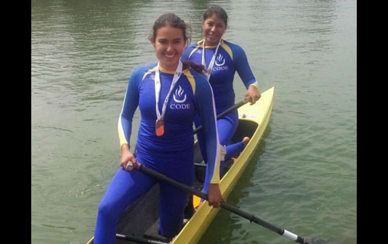 Jocelyn Amairani Alaniz y Andrea Guzmán fueron las encargadas de darle al equipo jalisciense su primera presea áurea en este deporte. TWITTER / @codejalisco