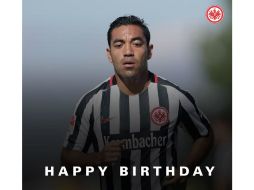 ''FELIZ CUMPLEAÑOS. Un muy feliz cumpleaños para Marco Fabián'', dice en inglés el ''tuit''. TWITTER / @eintracht_eng