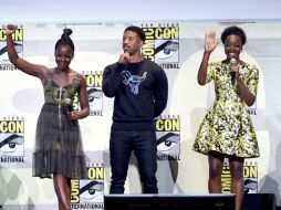 Lupita Nyong'o, Michael B. Jordan y Danai Gurira engalanaron el panel de Marvel. AFP / K. Winter