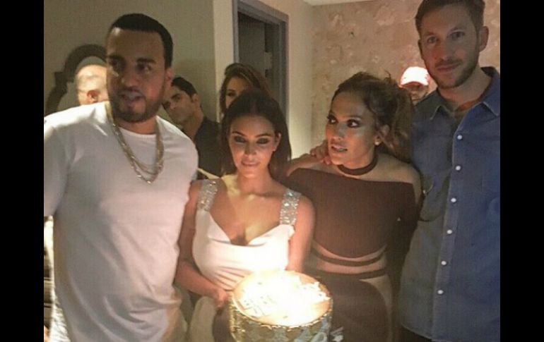 En una imagen publicada en Instagram aparecen Calvin Harris y Kim junto a la festejada y French Montana. INSTAGRAM / frenchmontana