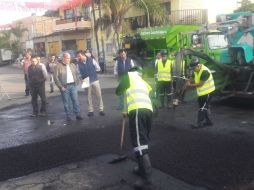 Enrique Alfaro da inicio al programa de bacheo, en Felipe Ángeles y San Pedro. EL INFORMADOR / A. Hinojosa