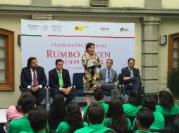 Rosario Robles Berlanga, durante el Clausura del programa ''Rumbo Joven'' edición Spamex. TWITTER / @SEDATU_mx