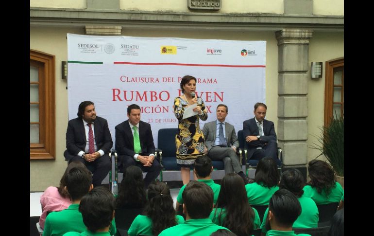 Rosario Robles Berlanga, durante el Clausura del programa ''Rumbo Joven'' edición Spamex. TWITTER / @SEDATU_mx