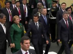 Peña Nieto se encuentra con sus homólogos de Colombia, Juan Manuel Santos, y de Chile, Michelle Bachelet. TWITTER / @PresidenciaMX