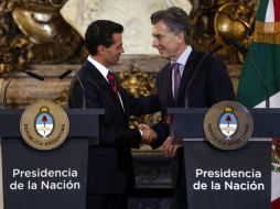 Peña Nieto y Mauricio Macri durante la visita de Estado del Mandatario mexicano. AP / A. Marcarian