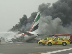 Según la cadena de televisión Al Arabiya, se produjo un incendio en el avión poco antes de que aterrizara. TWITTER / @apaspo1957