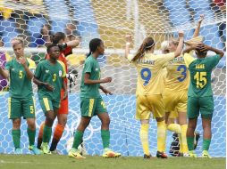 Nilla Fischer, del Wolfsburgo alemán, marcó a los 75 minutos el gol del triunfo. EFE / Y. Valat