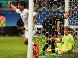 Rodolfo Pizarro (#7) dio la ventaja a México 2-1, y parecía que el Tri podría sacar la victoria. Al final, Alemania rescató el empate. AFP / N. Almeida