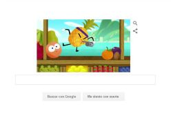 El ''doodle'' de este día promociona la aplicación, donde los usuarios pueden competir con frutas por medallas. ESPECIAL /