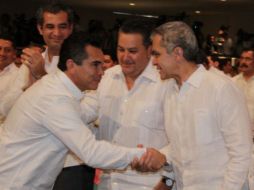 Miguel Ángel Mancera viajó este domingo a Campeche para asistir al primer informe de actividades del gobernador priista. TWITTER / @ManceraMiguelMX