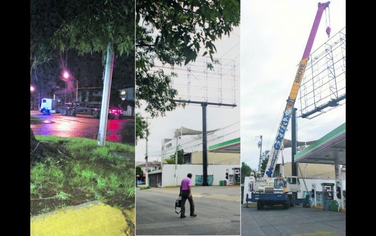 Los momentos del espectacular. De noche comenzó la instalación de la estructura, pero antes de las 18:00 ya había sido desarmada. ESPECIAL /