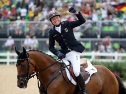 Michael Jung feliz de ganar su competencia. EFE / F.Gentsch