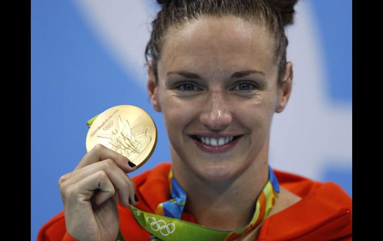 Katinka Hosszú feliz por ganar oro en estos Juegos Olímpicos. AFP / O.Andersen