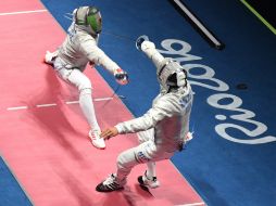 Ayala cayó por 9-15 ante el húngaro y de esta manera quedó eliminado de la competición en la modalidad de sable. AFP / L. Kalfala