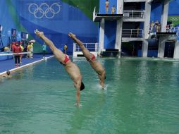 Los mexicanos en su entrenamiento antes de la competencia. AP / W.Maye-e