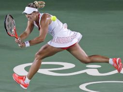 Angelique Kerber en su duelo de semifinales. AP / C.Krupa