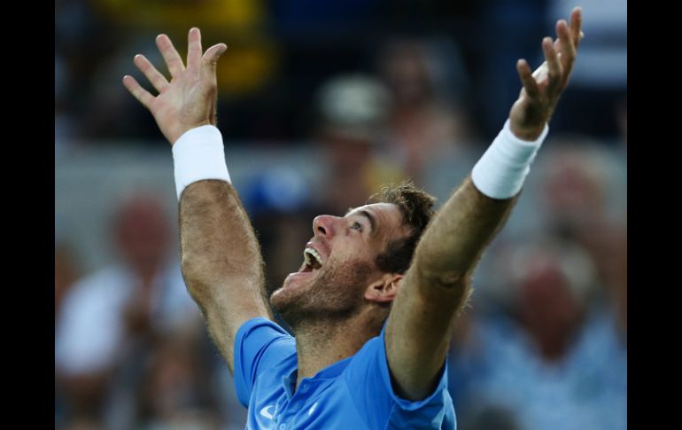 Del Potro celebra su triunfo ante Nadal. AP / V. Ghirda