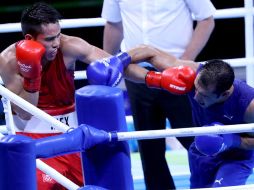 El mexicano en su pelea en contra de Hosam Bakr Abdin. NTX / J.Arciaga