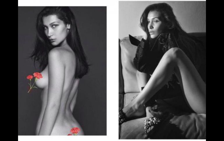 Comparte en su Instagram algunas fotos de la sesión, en una de ellas desnuda de perfil. INSTAGRAM / bellahadid