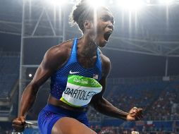 Bartoletta batió su récord personal con un salto de 7.17 metros. EFE / B. Thissen