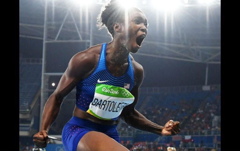 Bartoletta batió su récord personal con un salto de 7.17 metros. EFE / B. Thissen