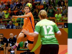 Acción del partido semifinal entre Francia y Holanda en los Juegos Olímpicos de Río. EFE / M.Murat