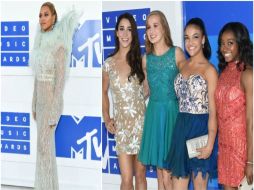 La estrella del pop Beyoncé, las campeonas olímpicas de gimnasia y la rapera Nicki Minaj centraron la atención en la alfombra roja. ESPECIAL /