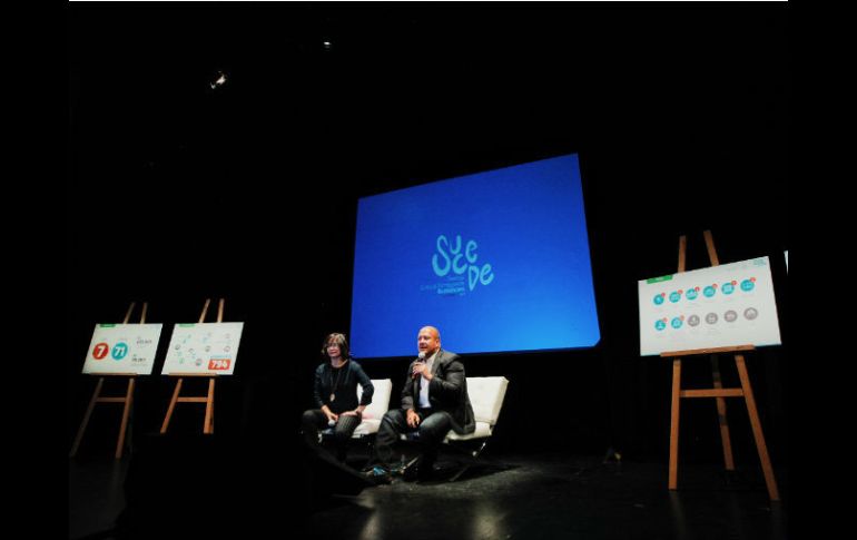 Enrique Alfaro y Susana Chávez durante el anuncio de las actividades del festival. ESPECIAL / Gobierno de Guadalajara