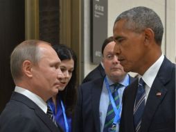 Obama y Putin también discutieron durante su encuentro sobre la situación en Ucrania. AFP / A. Druzhinin