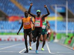 En la pista del Estadio Olímpico, en el Engenhao, Kimani y su guía James Boit cerraron con autoridad en los últimos metros. EFE / M. Sayao