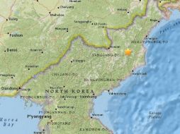 El sismológico de EU detectó el sismo de 5.3 grados cercano al área de ensayos nucleares norcoreanos. ESPECIAL / earthquake.usgs.gov