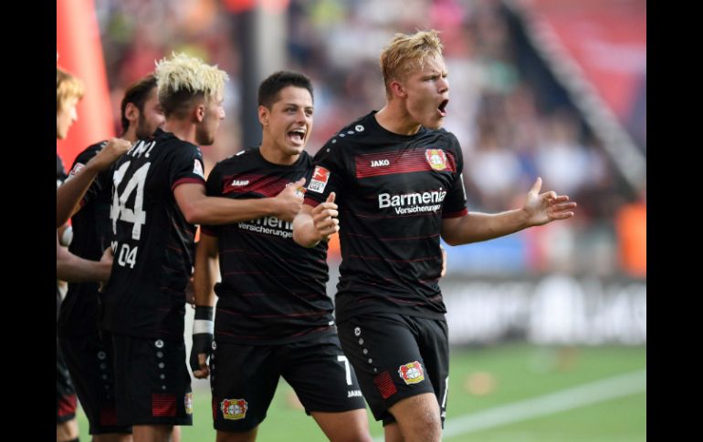 Las esperanzas del Leverkusen de repuntar tras una derrota en la primera fecha fueron alimentadas por el regreso de Javier Hernández. AFP / P. Stollarz