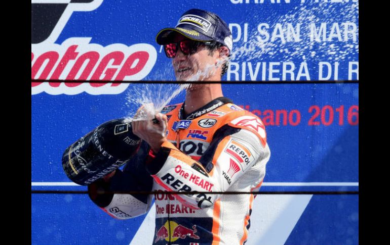 Pedrosa se convierte en el octavo piloto diferente que gana en los ocho últimos grandes premios del MotoGP. AFP / G. Cacace