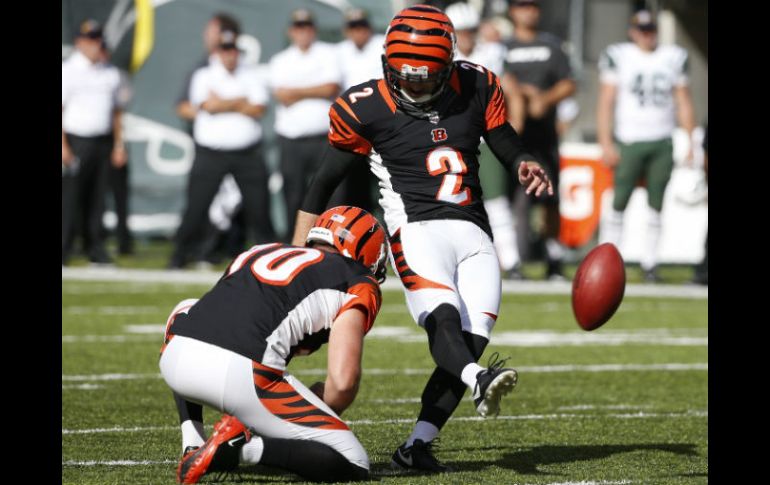 Mike Nugent pateó un gol de campo de 47 yardas con 54 segundos por jugar. AP /  K. Willens