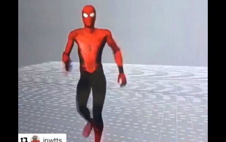 En el material se ve la animación por computadora y detrás a Tom Holland bailando. INSTAGRAM / tomholland2013