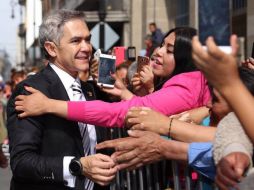 Miguel Ángel Mancera, a su llegada al recinto legislativo de Ciudad de México. TWITTER / @ManceraMiguelMX