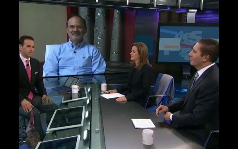 Los tres panistas coincidieron en un debate transmitido por televisión en el que Anaya no se presentó. TWITTER / @CarlosLoret