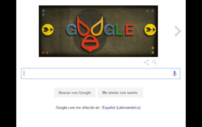 El navegador contiene imágenes del luchador en el cuadrilátero, acompañado por Blue Demon. ESPECIAL / google.com