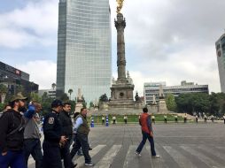 Autoridades capitalinas implementan un dispositivo de seguridad en el Ángel de la Independencia. TWITTER / @SSP_CDMX