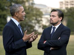 Leonardo DiCaprio y Obama llevan años promoviendo el combate al cambio climático. TWITTER / @WhiteHouse