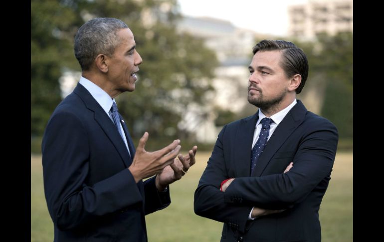 Leonardo DiCaprio y Obama llevan años promoviendo el combate al cambio climático. TWITTER / @WhiteHouse