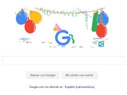 En su página de inicio, la G de su nombre infla un globo largo para completar el logo de la firma. ESPECIAL / google.com