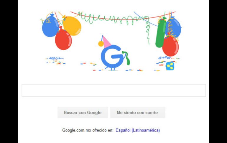 En su página de inicio, la G de su nombre infla un globo largo para completar el logo de la firma. ESPECIAL / google.com