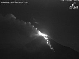 Esta actividad se considera como normal dentro de los parámetros de comportamiento del volcán. TWITTER / @webcamsdemexico