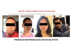 Los cuatro implicados que dio a conocer la Procuraduría capitalina. TWITTER / @PGJDF_CDMX